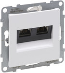 Розетка 2XRJ45/kat 6A STP, БІЛА SUNO