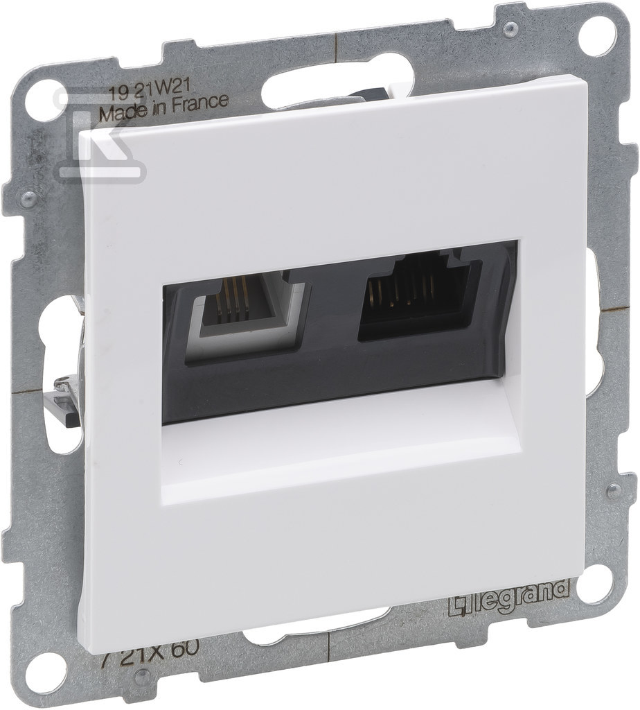 RJ 11 + розетка RJ 45/KAT 6 UTP, БІЛИЙ - 721160