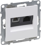 RJ 11 + розетка RJ 45/KAT 6 UTP, БІЛИЙ SUNO
