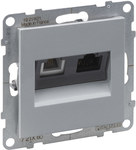 RJ 11 + розетка RJ 45/KAT 6 UTP, АЛЮМІНІЙ SUNO