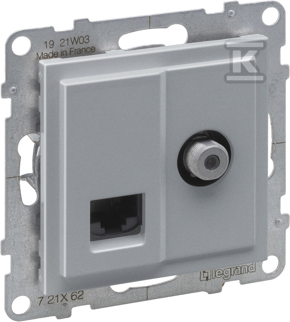 TV socket type "F" 1.5 dB + RJ45 KAT 6 - 721362