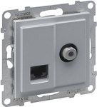 TV socket type "F" 1.5 dB + RJ45 KAT 6 UTP, ALUMINUM SUNO