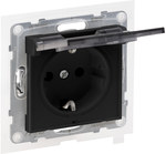 Розетка SCHUKO 2P+Z - 16 A - 250 V~ - з кришкою IP44 - автоматичні затискачі, ЧОРНИЙ SUNO
