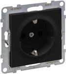 Розетка SCHUKO живлення із засувкою 2P+Z - 16 A - 250 V ~ - гвинтові клеми, ЧОРНИЙ SUNO