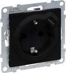 SCHUKO zásuvka 2P+Z - 16 A - 250 V~ - + USB TYP C - 1,5 A - 5 V, BLACK SUNO