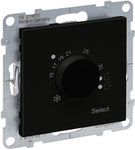 Underfloor heating thermostat - temperature range: 10 ° C - 60 ° C - with one contact NO and LED 16 A - 230 V ~, BLACK SUNO