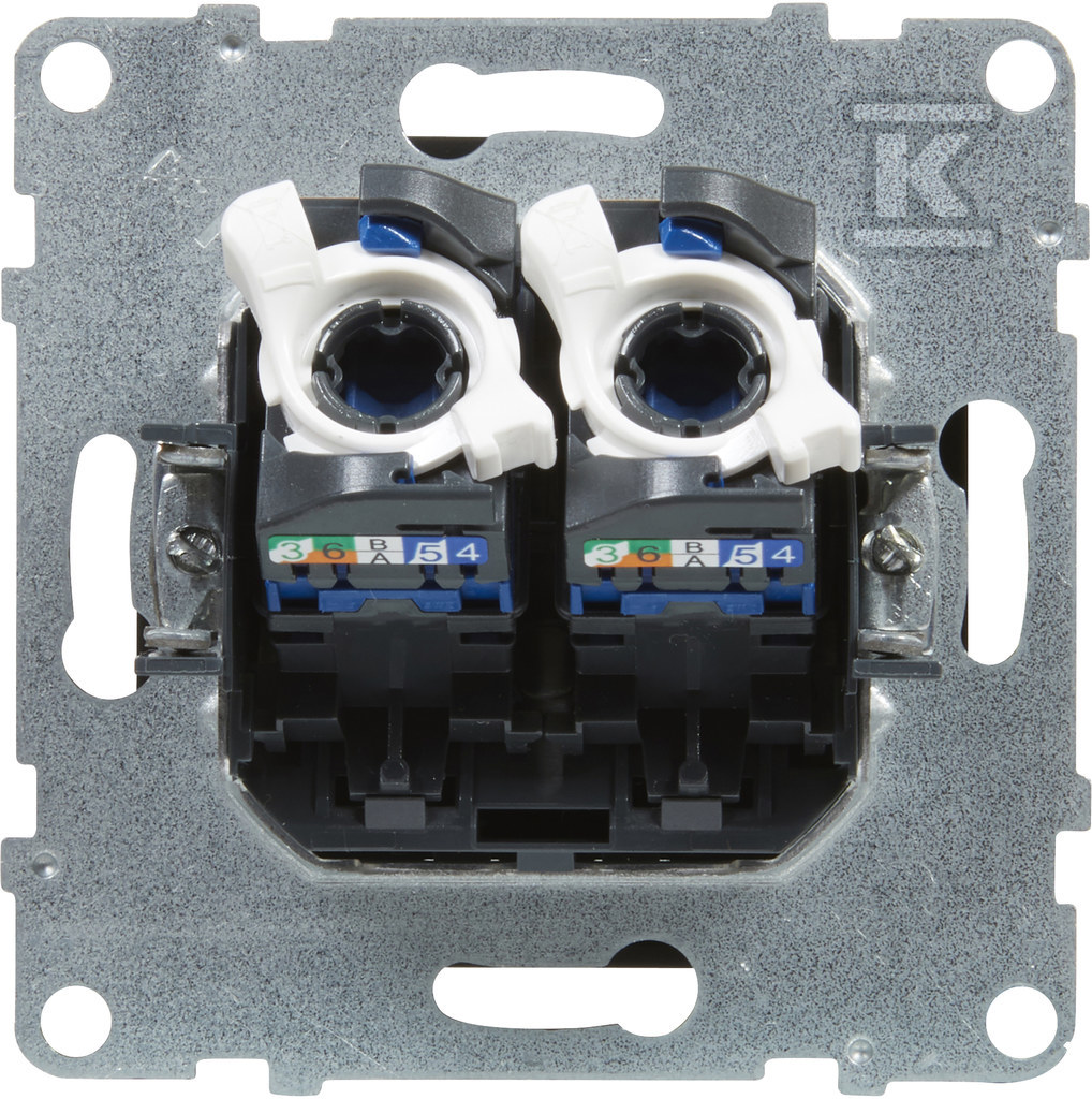 Gniazdo 2XRJ45/kat 6 UTP, CZARNY SUNO - 721453