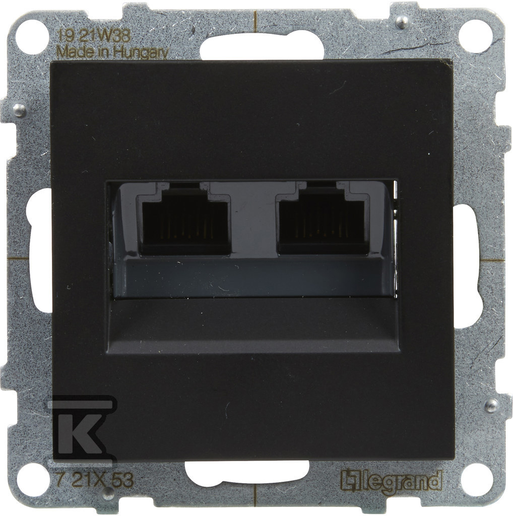 Gniazdo 2XRJ45/kat 6 UTP, CZARNY SUNO - 721453