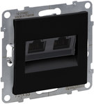 Розетка 2xRJ45/кат 6 UTP, ЧОРНИЙ SUNO