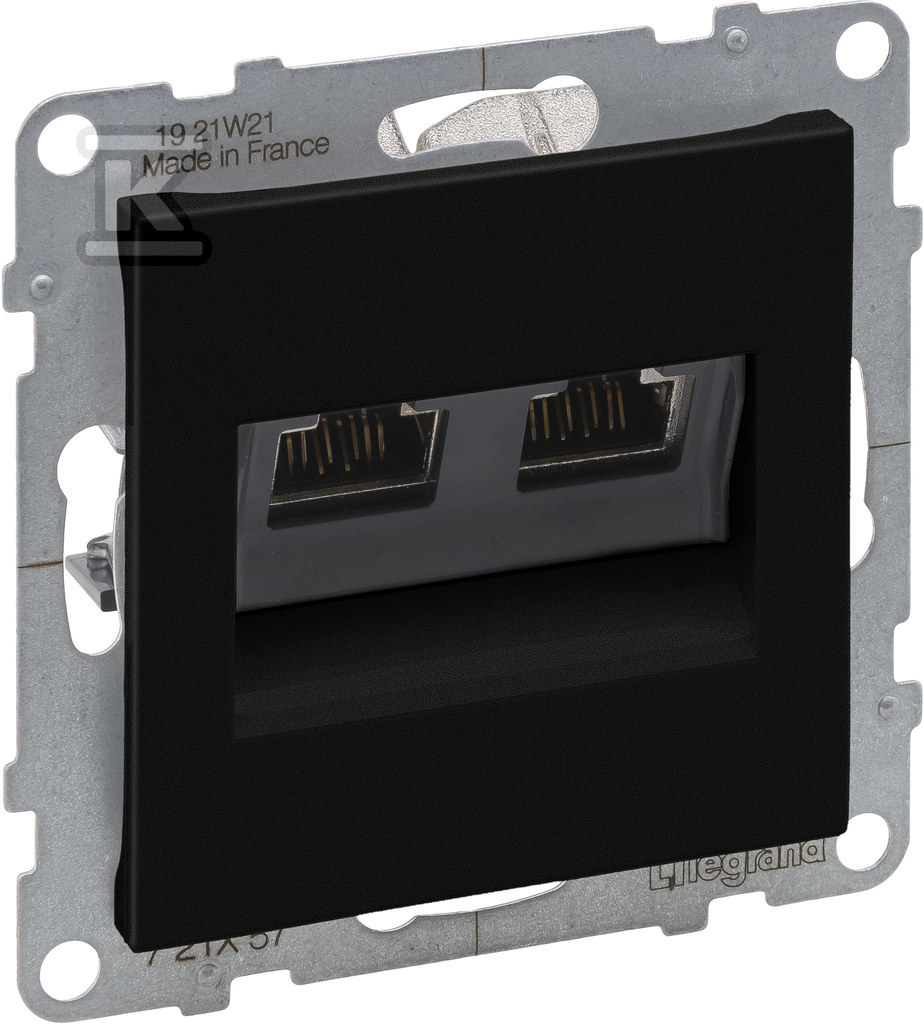 Розетка 2XRJ45/kat 6 STP, ЧОРНА SUNO - 721457
