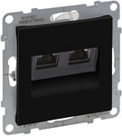 Розетка 2XRJ45/kat 6 STP, ЧОРНА SUNO