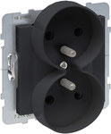 Priză 2X2P+Z cu obturator - 16 A - 250 V~ - terminale automate - se poate monta în mai multe rame, BLACK SUNO