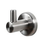 Single "rhino" hook, matte stainless steel