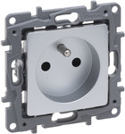 Gniazdo 2P+Z 16 A - 250 V~ (Z Przesłoną, Zaciski Automatyczne) Aluminium, Niloe Selection