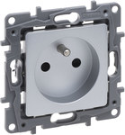 Gniazdo 2P+Z 16 A - 250 V~ (Z Przesłoną, Zaciski Śrubowe) Aluminium, Niloe Selection