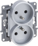 Gniazdo 2 X 2P+Z Do Ramek Wielokrotnych (Bez Przesłony, Zaciski Śrubowe) Aluminium, Niloe Selection