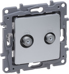 Gniazdo Tv - "F-F" Końcowe Do Instalacji Typu Gwiazda 1 Db Aluminium, Niloe Selection