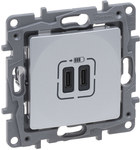 Gniazdo 2 X Usb Typ C+C - 3 A Aluminium, Niloe Selection