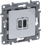 Gniazdo 2 X Usb Typ A+C - 3 A Aluminium, Niloe Selection