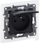 Gniazdo 2P+Z - Ip44 16 A - 250 V~ - Z Przesłoną, Zaciski Śrubowe Antracyt, Niloe Selection