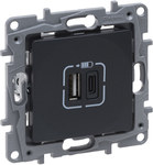 Gniazdo 2 X Usb Typ A+C - 3 A Antracyt, Niloe Selection
