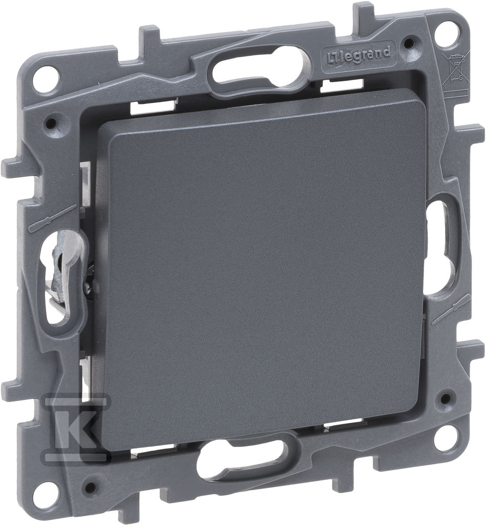 Botão simples 6 A Aço, Niloe Selection - 762307