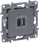 Gniazdo 2 X Usb Typ A+C - 3 A Stal, Niloe Selection
