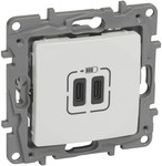 Gniazdo 2 X Usb Typ C+C - 3 A Białe, Niloe Selection