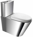 Туалет WC COMPACT підлоговий з нержавіючої сталі з ПВХ сидінням
