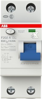 Wyłącznik różnicowo-prądowy, 2P, A, - 2CSF202101R1630