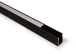 Profil LED Natynkowy C (głęboki), długość 100cm, aluminiowy, czarny anodowany