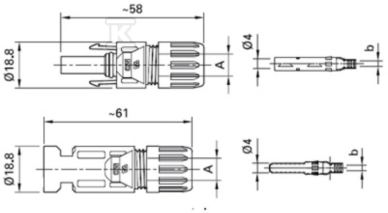 Steckdosen-Stecker-Set MC4 - MC-PV-KBT_KST4/6X-UR_KPL