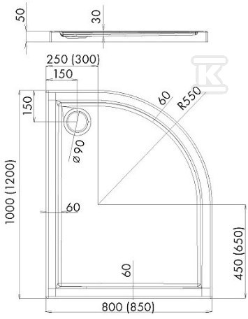 3.273 Acrylic shower tray Standard - 3.273