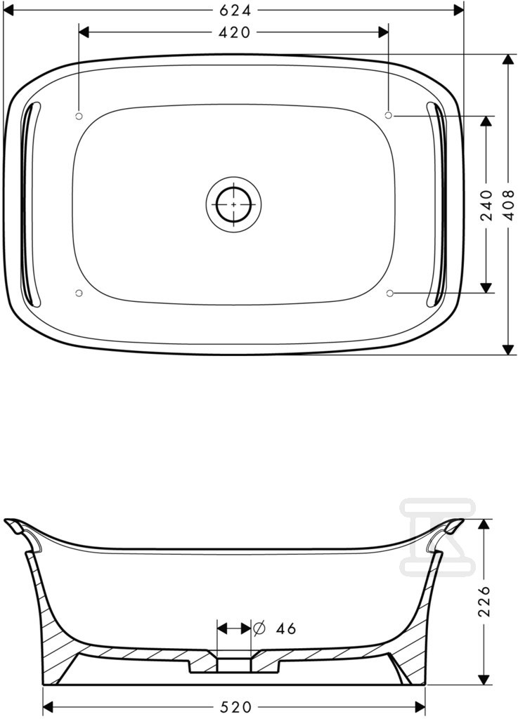 Hansgrohe AXOR Urquiola Basin bowl 625 - 11300000