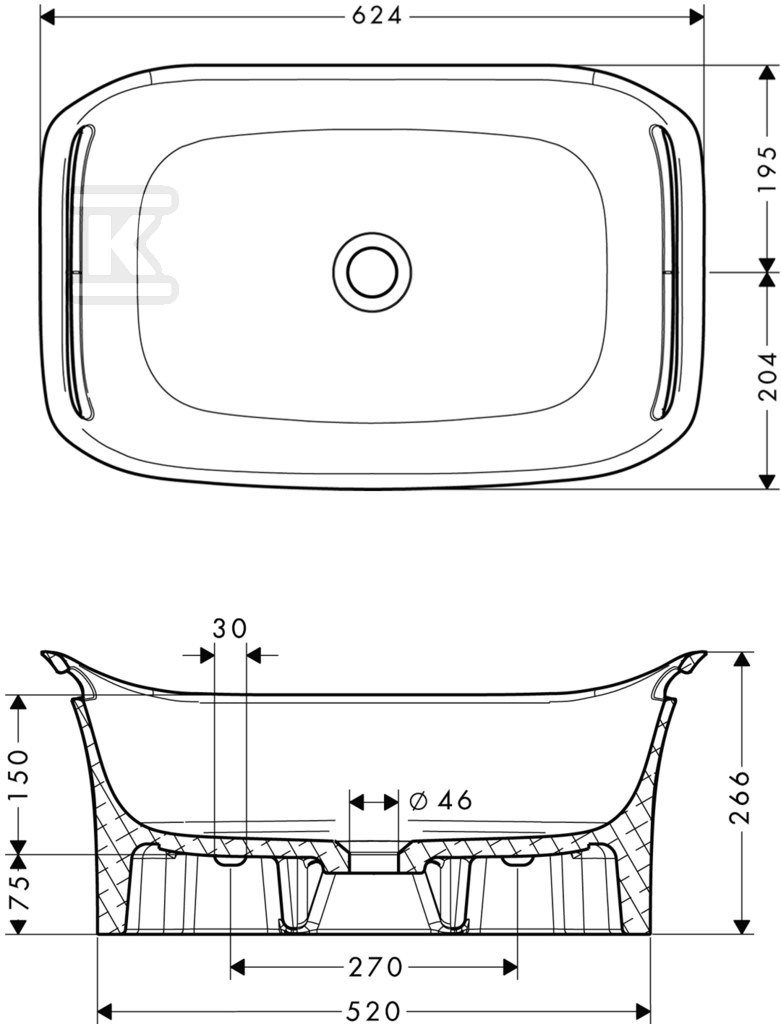 Hansgrohe AXOR Urquiola Basin bowl 625 - 11302000