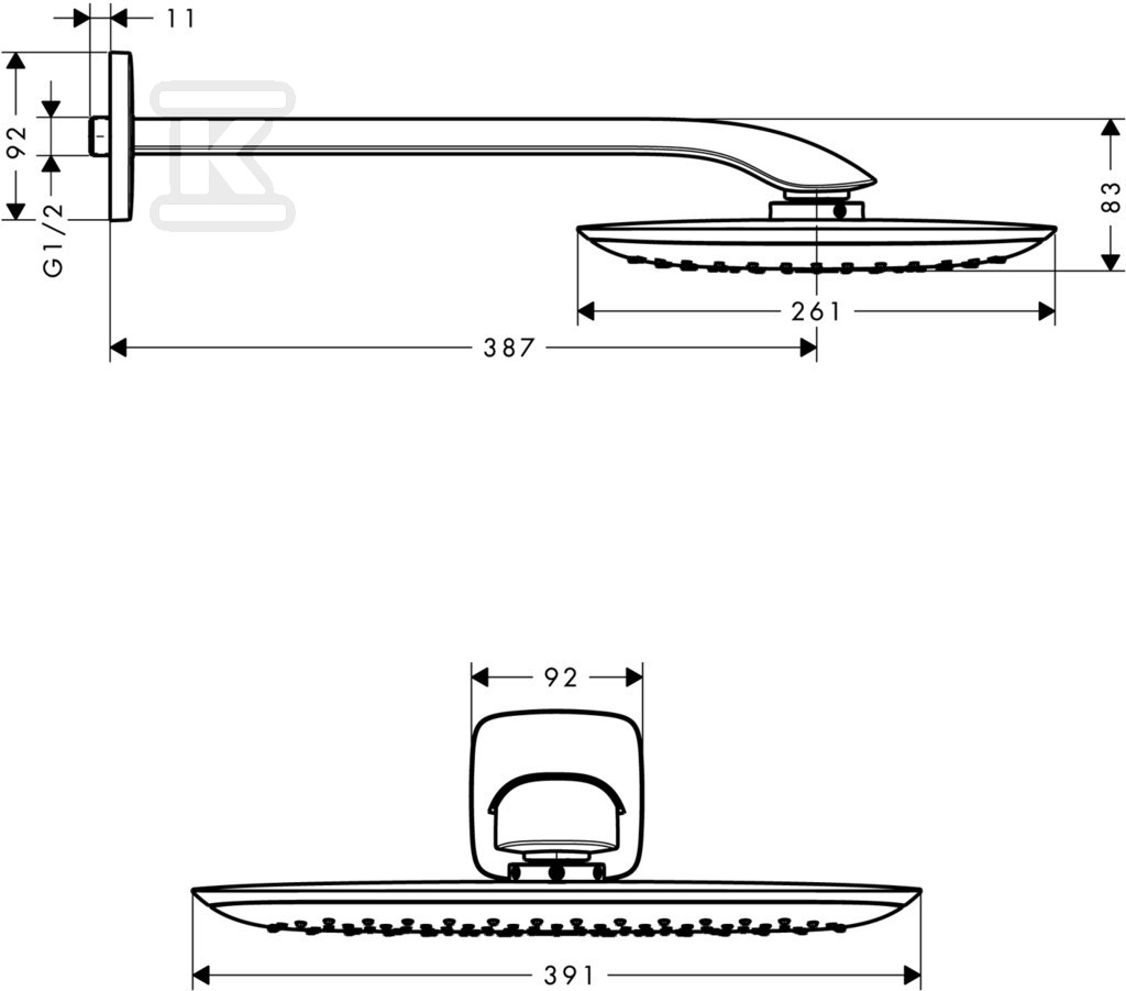 Hansgrohe PuraVida overhead shower 400 - 27437400