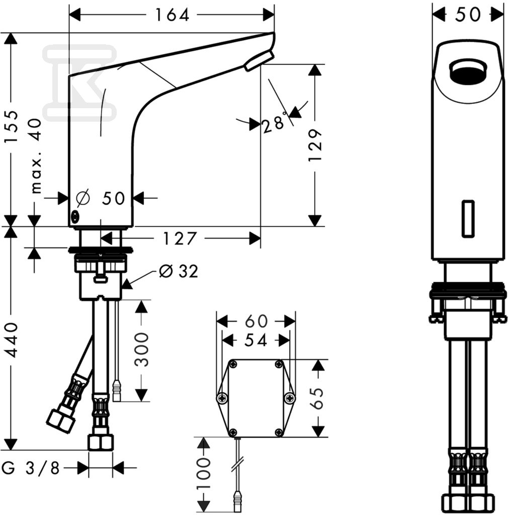 Bateria umywalkowa Focus Elektroniczna - 31172000