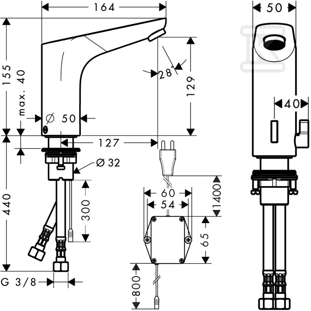 Bateria umywalkowa Focus Elektroniczna - 31173000