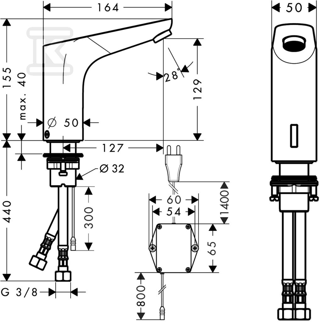 Bateria umywalkowa Focus Elektroniczna - 31174000