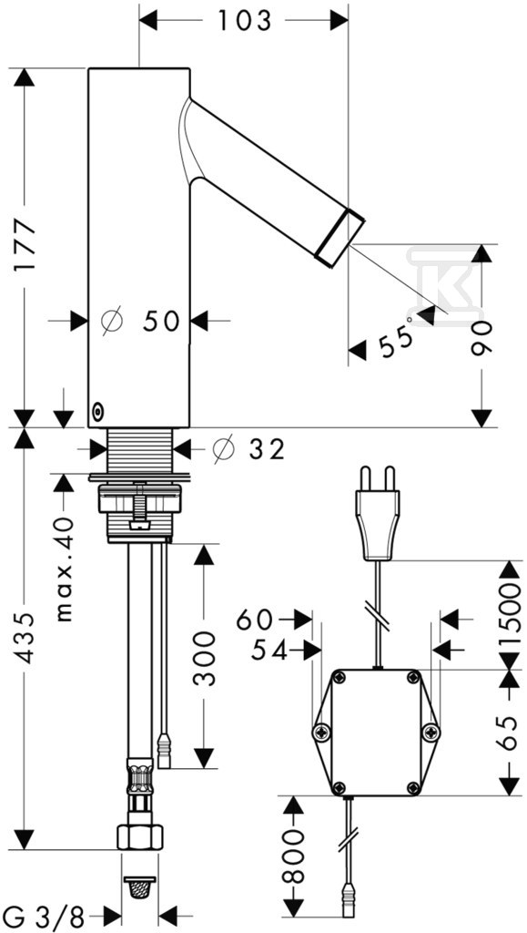 Bateria umywalkowa Hansgrohe Axor - 10145000