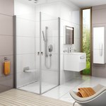 Shower cubicle, opening 1/2 CRV1-90 biały+Transparent