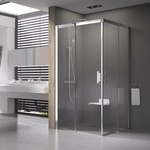 Shower, corner, sliding MSRV4-80/80 bright alu+Transparent