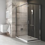 Shower, corner, sliding 1/2 BLRV2K-100 bright alu+Transparent