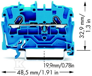 1.5 mm² 2-conductor through terminal - 2001-1204