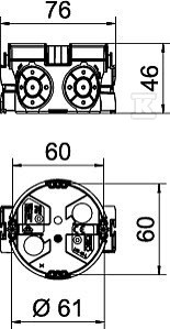 Flush-mounted box type UG 46-GS-L - 2003707