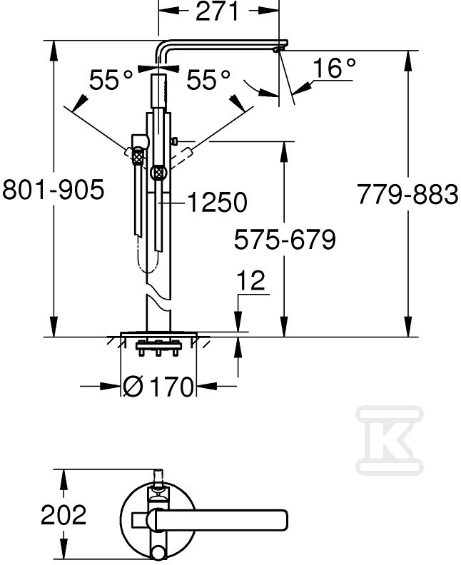 Bateria wannowa Grohe Lineare - 23792001