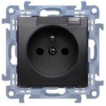 Socket IP44 WITHOUT GASKET with shutters, transparent flap (module) 16A, 250V~, quick connectors, black matt! Required frame gasket, SIMON10