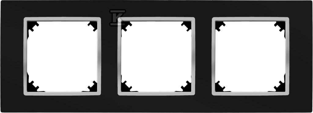 Ramka x3, kolor czarny chrom, VESTRA - 3873-46