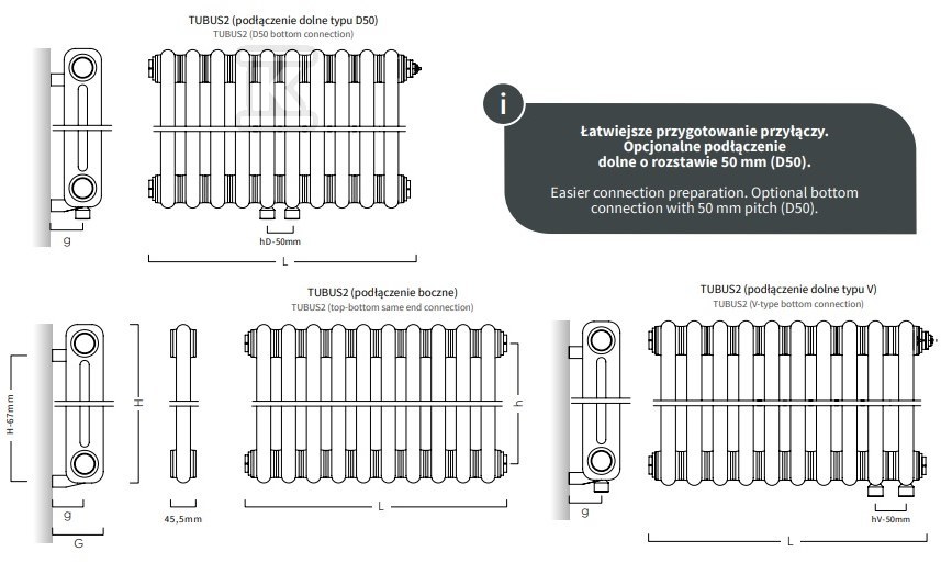 Grzejnik modułowy TUBUS 2 167x1200, - TUB2-120/03