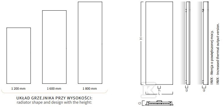 Радіатор декоративний INVENTIO-x - INVX-70/180E